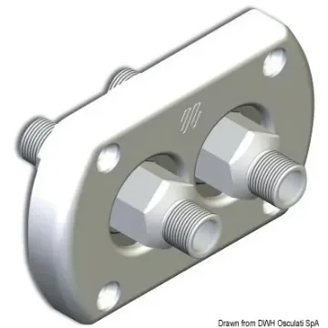 Osculati - Bulkhead throughout bush twin connection chromed - 45.028.30 product image