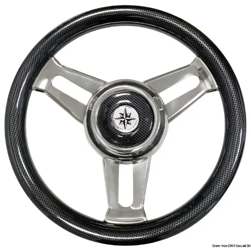 Osculati - Carbon steering wheel w/SS spikes &amp;#216; 350mm - 45.125.02 product image