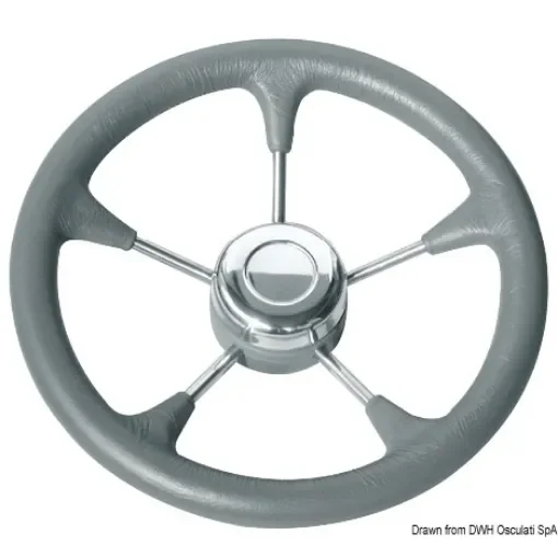 Osculati - Polyurethane steer. wheel SS spokes &amp;#216; 280 mm grey - 45.127.02 product image