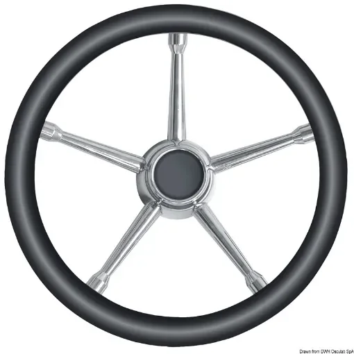 Osculati - A soft polyurethane steering wheel black/SS 350 mm - 45.135.01 product image
