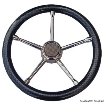 Osculati - A soft polyurethane steering wheel black/SS 350 mm - 45.135.01 product image