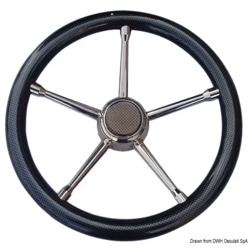 Osculati - A soft polyurethane steering wheel black/SS 350 mm - 45.135.01 product image