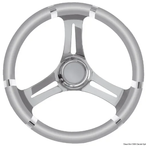 Osculati - B soft polyurethane steering wheel grey/SS 350mm - 45.136.02 product image