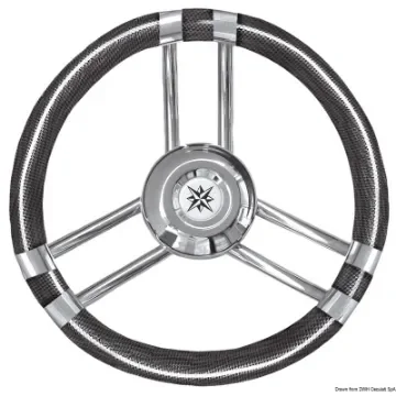 Osculati - C carbon coated steering wheel laquered/SS 350 mm - 45.137.05 product image