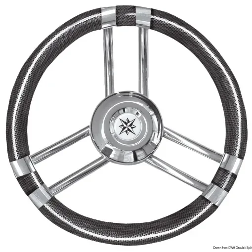 Osculati - C carbon coated steering wheel laquered/SS 350 mm - 45.137.05 product image