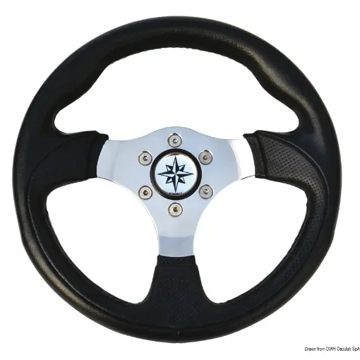 Osculati - Tender steering wheel black/polished SS &amp;#216; 300 mm - 45.138.01 product image