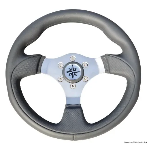 Osculati - Tender steering wheel grey/polished SS &amp;#216; 300 mm - 45.138.02 product image