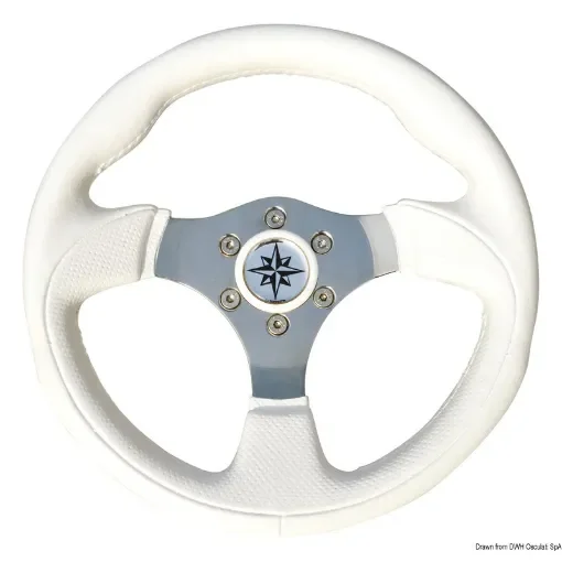 Osculati - Tender steering wheel white/polished SS &amp;#216; 300 mm - 45.138.03 product image
