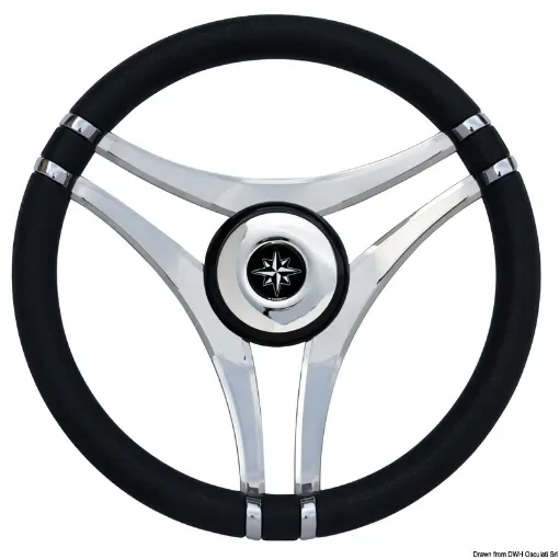 Osculati - IMPACT black steering wheel SS spokes &amp;#216; 350 mm - 45.141.01 product image