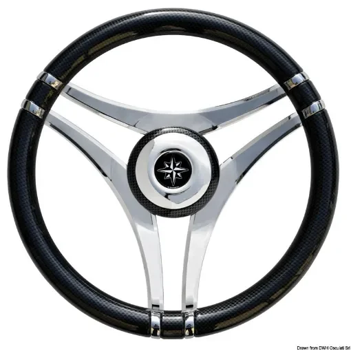 Osculati - IMPACT carbon steering wheel SS spokes &amp;#216; 350 mm - 45.141.04 product image