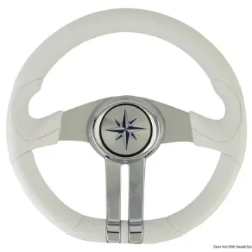 Osculati - Baltic white steering wheel silver/chrome spokes - 45.158.31 product image
