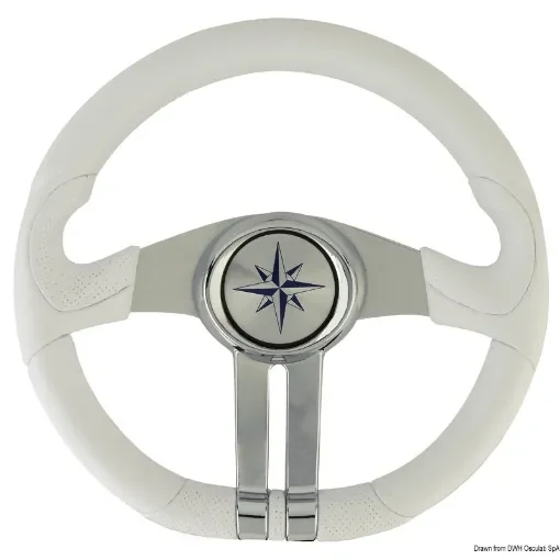 Osculati - Baltic white steering wheel silver/chrome spokes - 45.158.31 product image