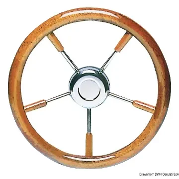 Osculati - SS steering wheel w/ mahogany outer ring 350 mm - 45.168.35 product image