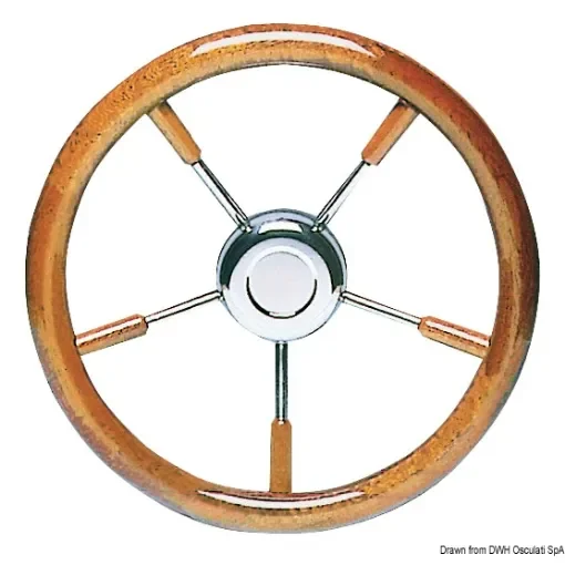 Osculati - SS steering wheel w/ mahogany outer ring 350 mm - 45.168.35 product image
