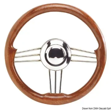 Osculati - SS+mahogany steering wheel 350 mm - 45.174.35 product image