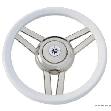 Osculati - Magnifico steering wheel 3-spoke &amp;#216; 350 mm white - 45.177.03 product image