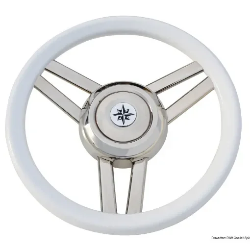 Osculati - Magnifico steering wheel 3-spoke &amp;#216; 350 mm white - 45.177.03 product image