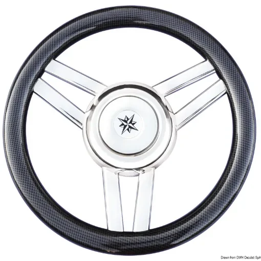 Osculati - Magnifico steering wheel 3-spoke &amp;#216; 350 mm carbon - 45.177.05 product image