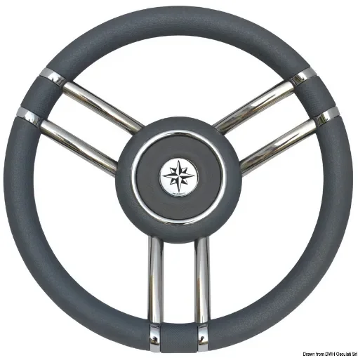 Osculati - Apollo steering wheel SS+polyurethane &amp;#216; 350mm grey - 45.178.12 product image