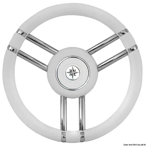 Osculati - Apollo steering wheel SS+polyurethane &amp;#216;350mm white - 45.178.13 product image