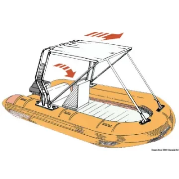 Osculati - Telescopic stern awning navy blue 130 x 145 cm - 46.906.31 product image