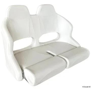 Osculati - Double padded seat w/H99 flip-up bolster RAL 9010 - 48.410.41 product image