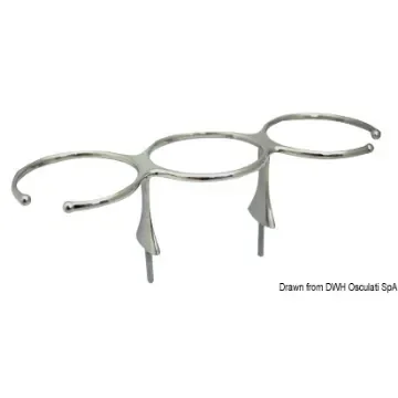 Osculati - 3 cup drink holder AISI 316 stud fixation - 48.429.03 product image