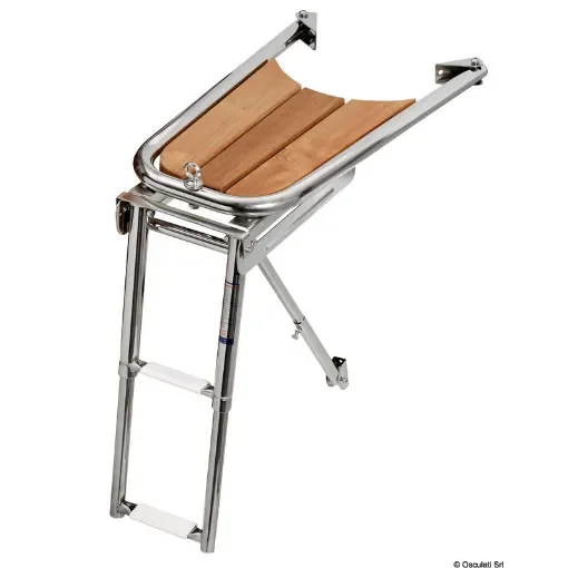 Osculati - Dolphin striker AISI 316/teak w/2-step ladder - 48.471.02 product image