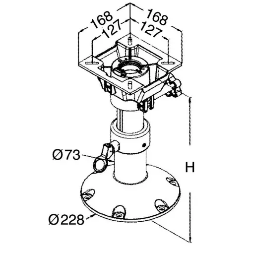Osculati - Base and column + seat support height 280/380 - 48.709.98 product image