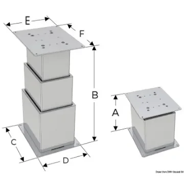 Osculati - SQUARE electrical pedestal 2-/3-stage 12V 15mm/sec - 48.743.12 product image