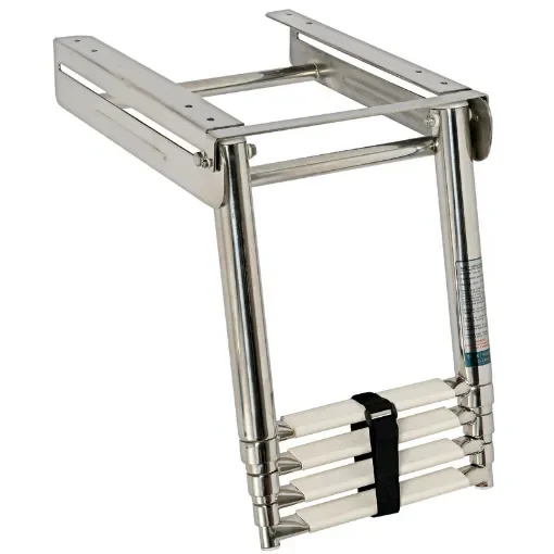 Osculati - Telescopic foldaway standard ladder AISI316 4 step - 49.543.04 product image