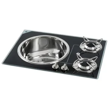 Osculati - Crystal glass worktop with hobs + Stainless Steel sink - 50.100.69 product image