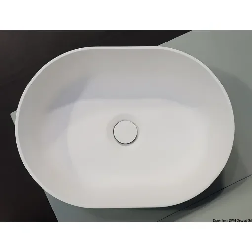 Osculati - Countertop semi-oval sink Ocritech white 350x260 mm - 50.184.01 product image