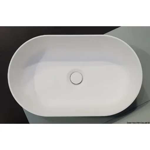 Osculati - Countertop semi-oval sink Ocritech white 450x260 mm - 50.184.21 product image