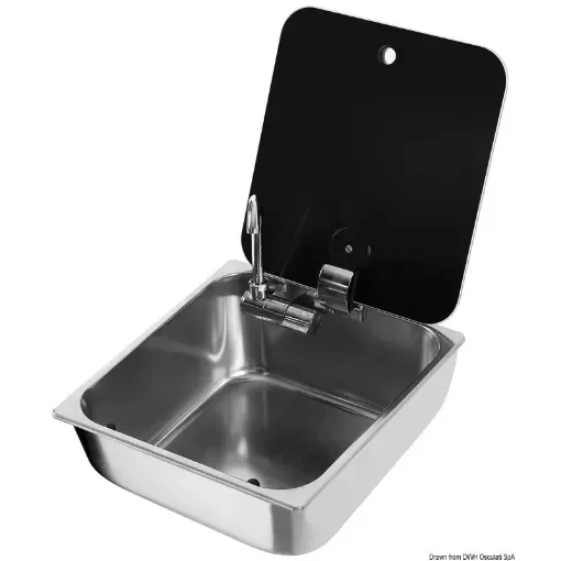 Osculati - Sink w/tinted glass lid 325x350 mm - 50.187.45 product image