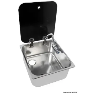 Osculati - Sink w/tinted glass lid 352x322x146 mm - 50.187.47 product image