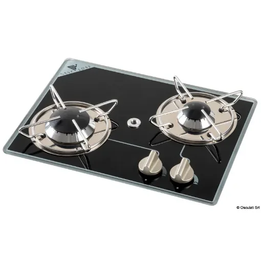 Osculati - Gas hob N.2 pyroceram burners 360 x 280 mm - 50.706.13 product image