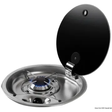 Osculati - 1-burner SS hob w/tinted glass cover 340 mm - 50.801.00 product image