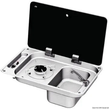 Osculati - 1-burner right hob w/tinted glass cover - 50.805.04 product image