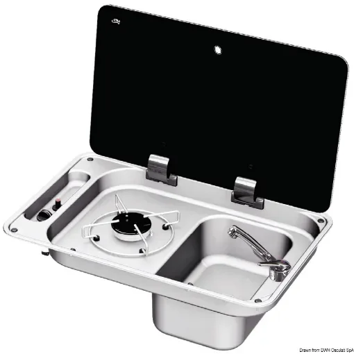 Osculati - 1-burner right hob w/tinted glass cover - 50.805.04 product image