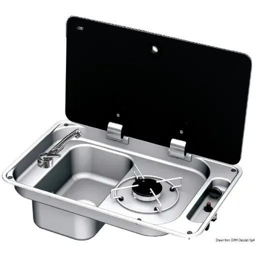 Osculati - 1-burner left hob w/tinted glass cover - 50.805.05 product image