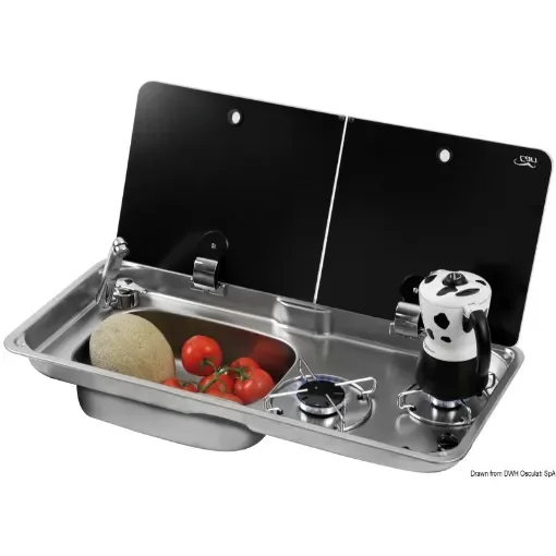 Osculati - 2-burner left hob w/tinted glass cover - 50.805.07 product image
