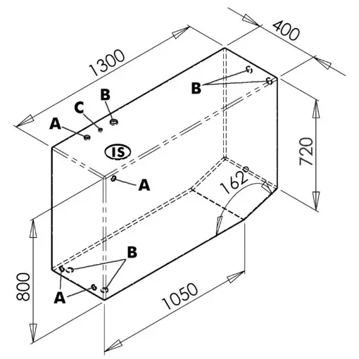 Osculati - Tank for drinkable water 390 l right - 52.173.03 product image