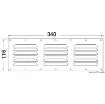 Osculati - Louvred vent polished SS + fly screen 116x340 mm - 53.021.13 product image