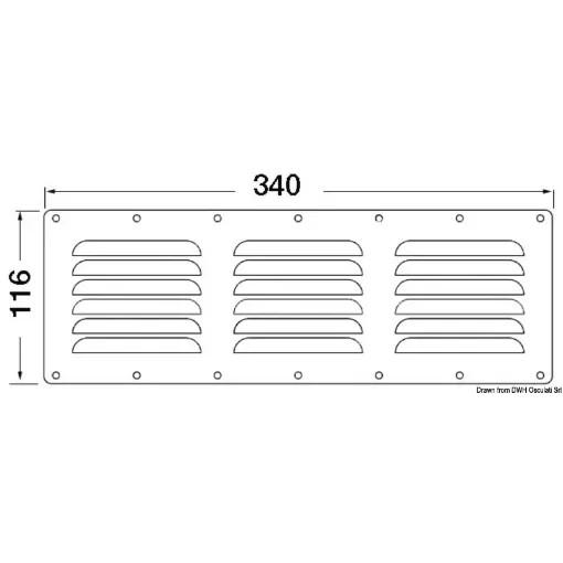 Osculati - Louvred vent polished SS + fly screen 116x340 mm - 53.021.13 product image