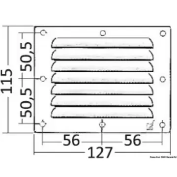 Osculati - Louvred vent polished SS 115x127 mm - 53.021.01 product image