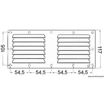 Osculati - Louvred vent polished SS + fly screen 128x232 mm - 53.021.09 product image