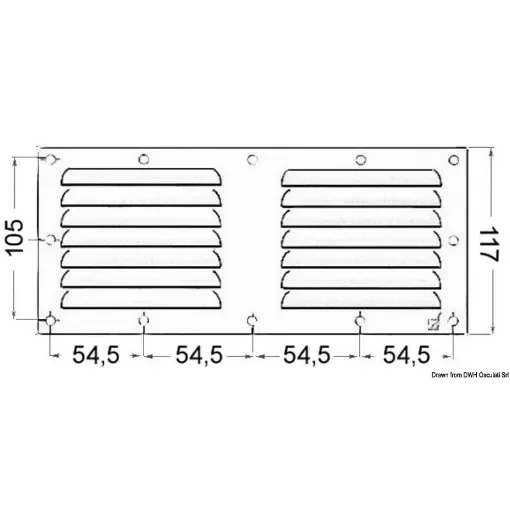 Osculati - Louvred vent polished SS + fly screen 128x232 mm - 53.021.09 product image