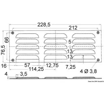 Osculati - Louvred vent polished SS 76x229 mm - 53.021.06 product image