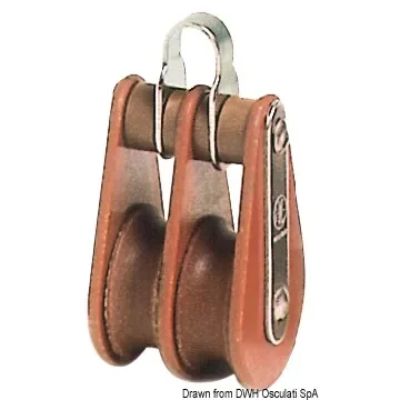 Osculati - Tufnol HYE block 2 pulleys 10x35mm TB - 55.006.01 product image